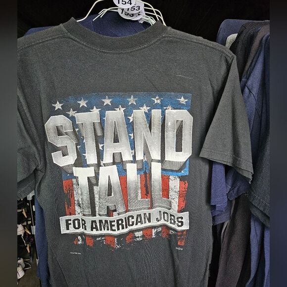 T-shirt men Gray size L union stands tall for American job 154 - Picture 1 of 3